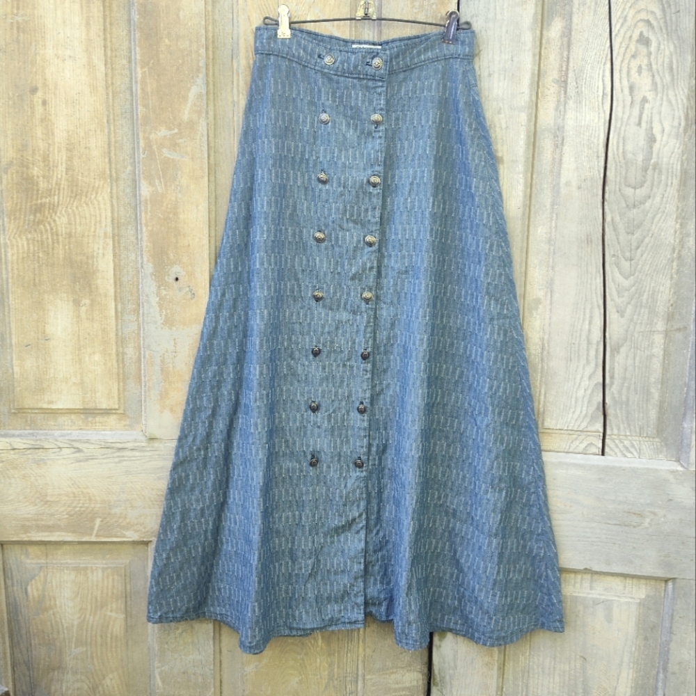 Vintage Old West Chambray Denim Skirt